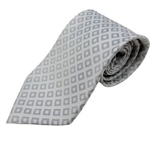 ARMANI COLLEZIONI‎ Tie Geometric Silk Gray Italy Office Designer 4" x 59.5"